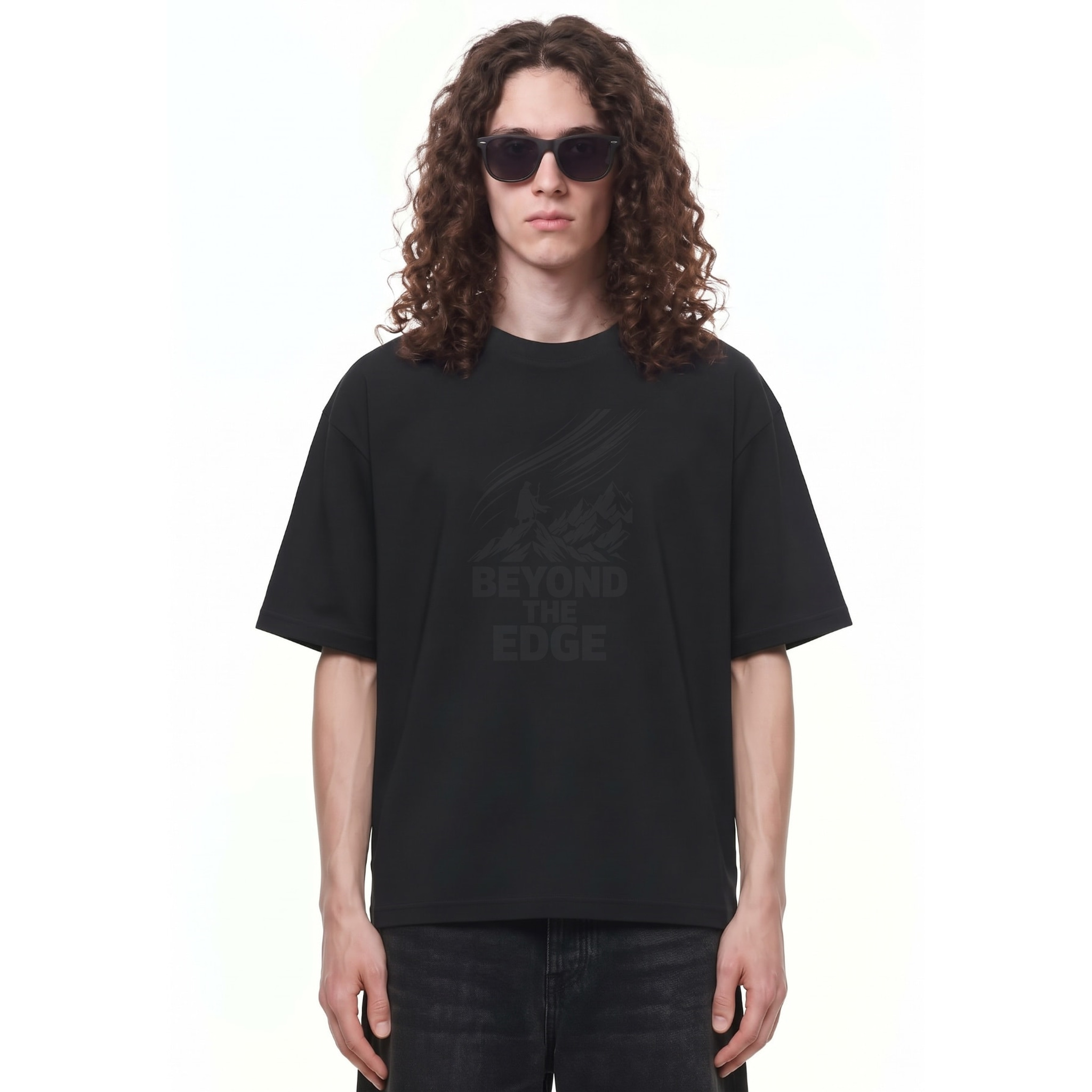 Starlight Powder Ride Graphic Tee — Cover · Black