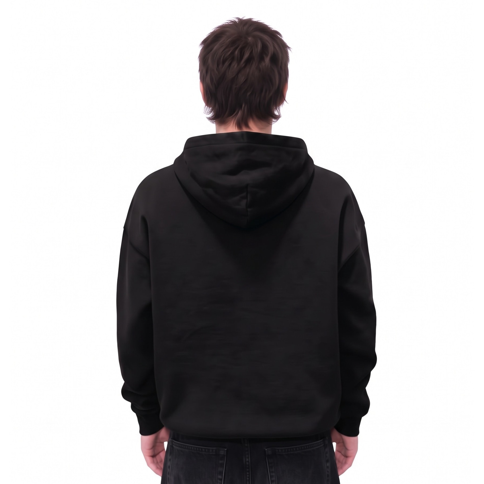 Just Do It Build Defy Oversize Fleeced Hoodie — Back · Black