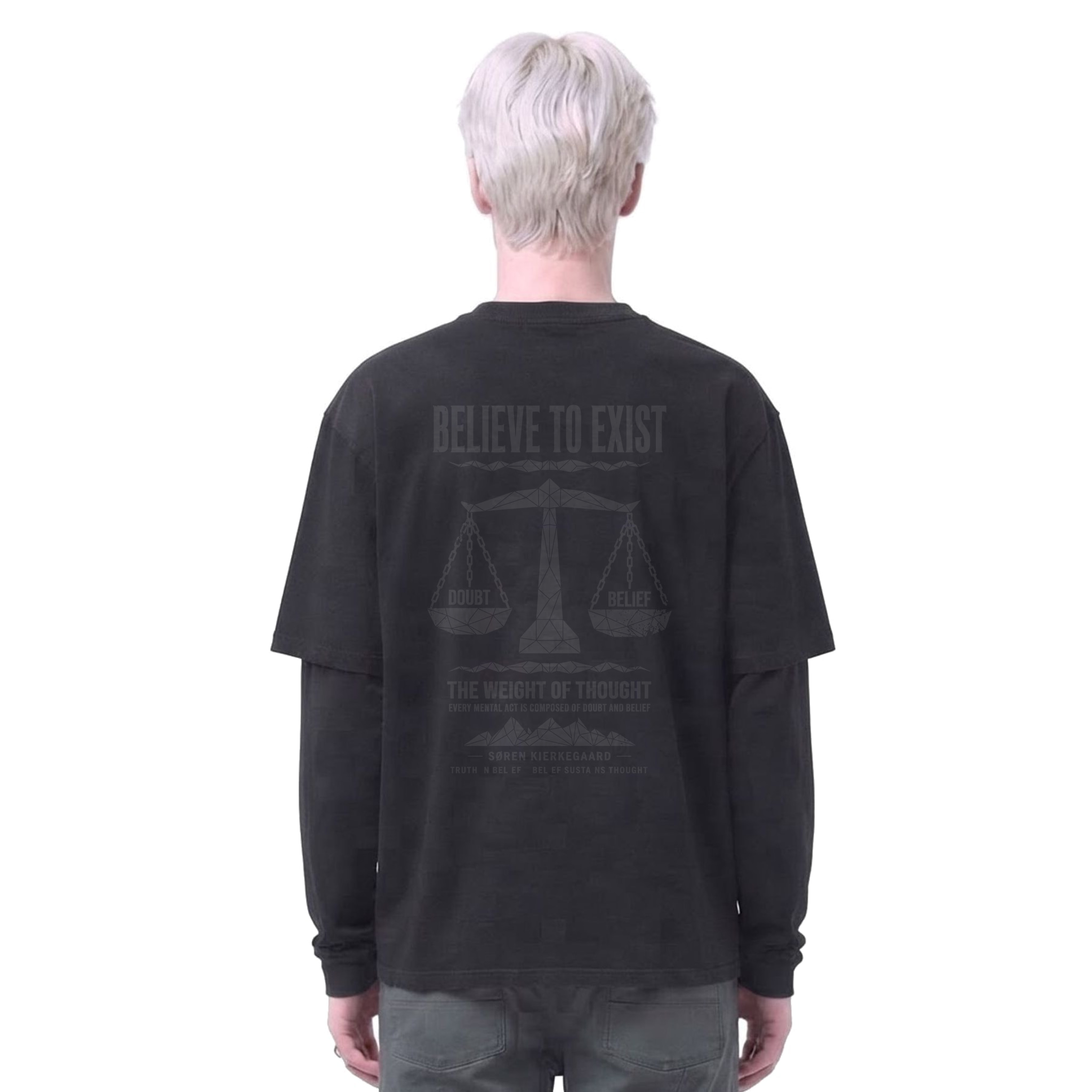 Believe to Sustain Mind Over Doubt Long Sleeve — Back · Black