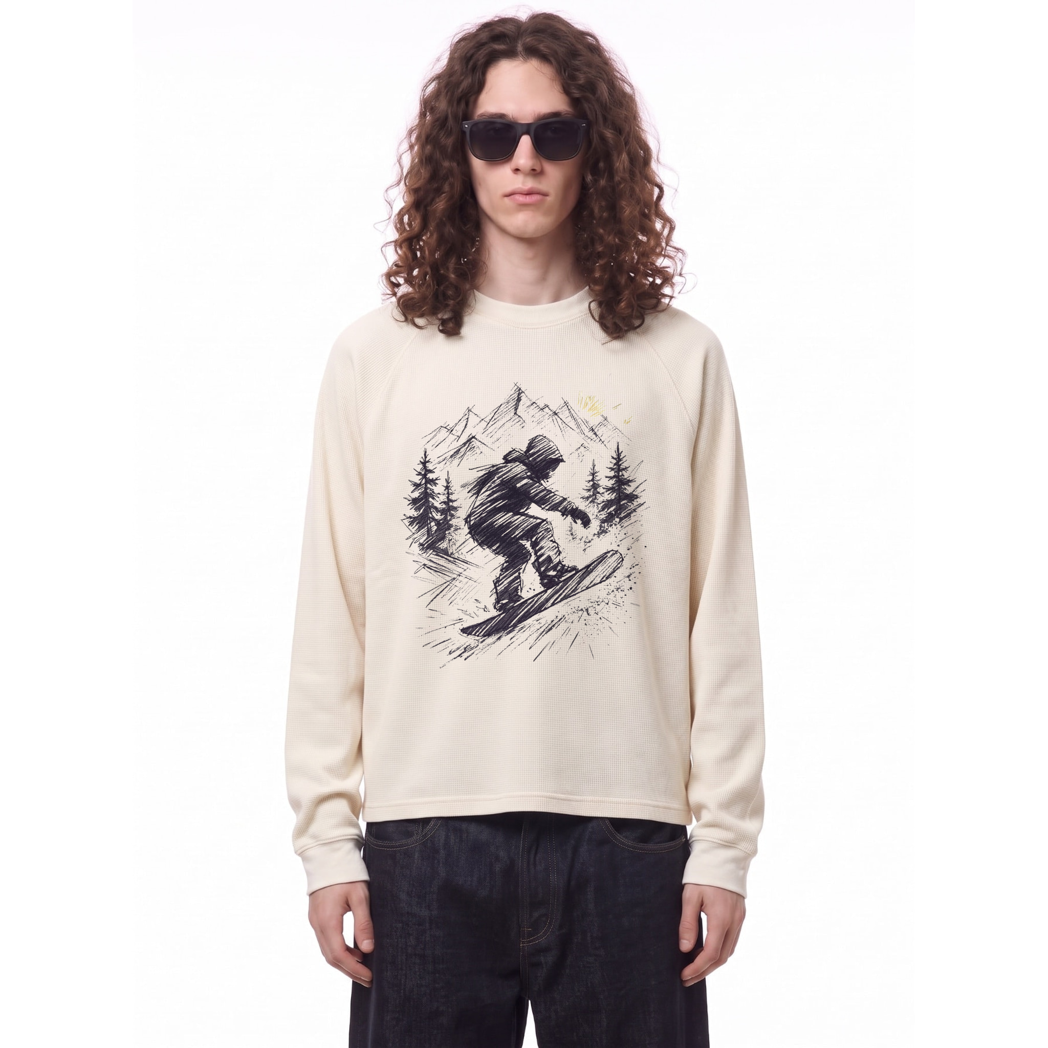 Alpine Descent Sketch Long Sleeve — Cover · LIGHT APRICOT