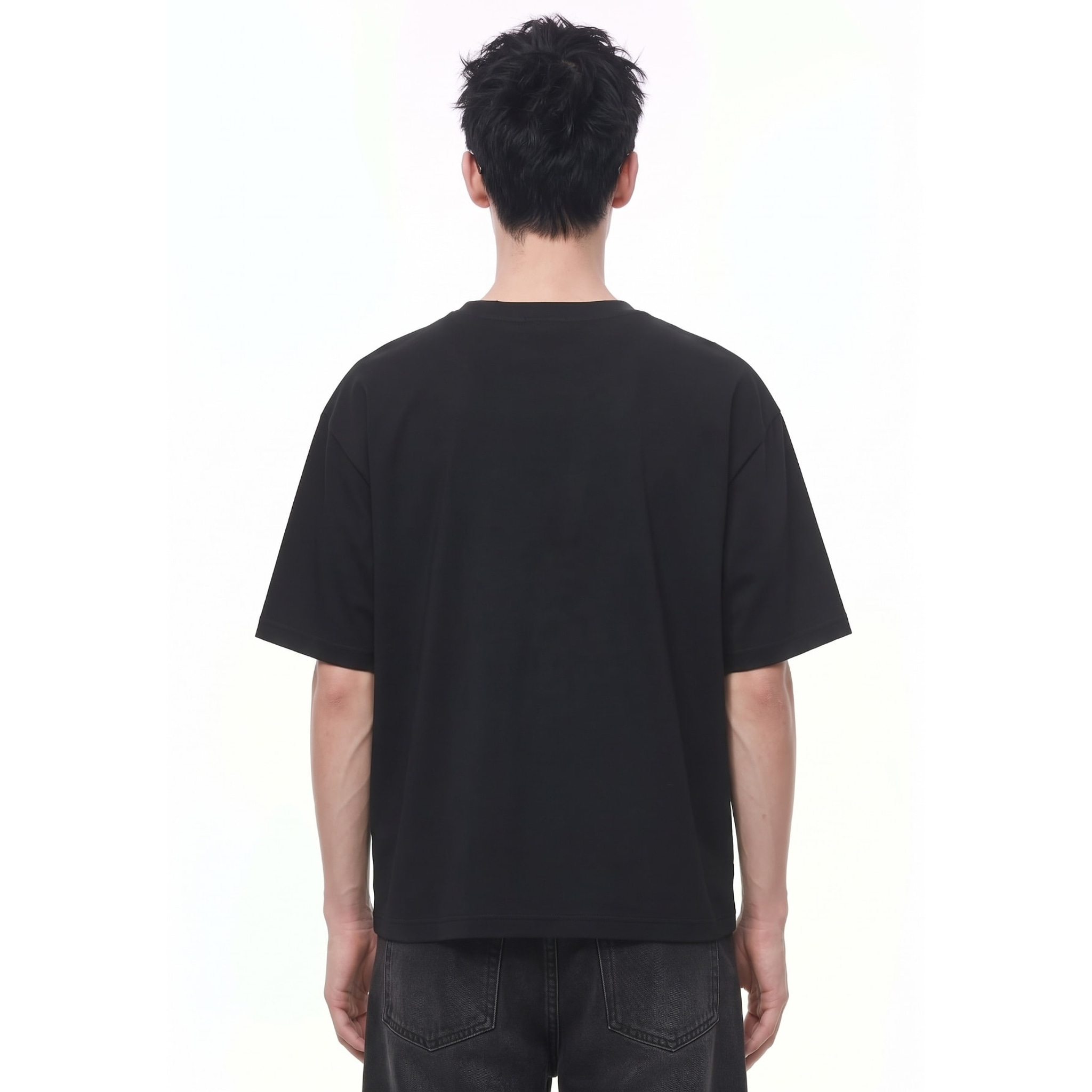 Borderer Stag Graphic Tee — Back · Black