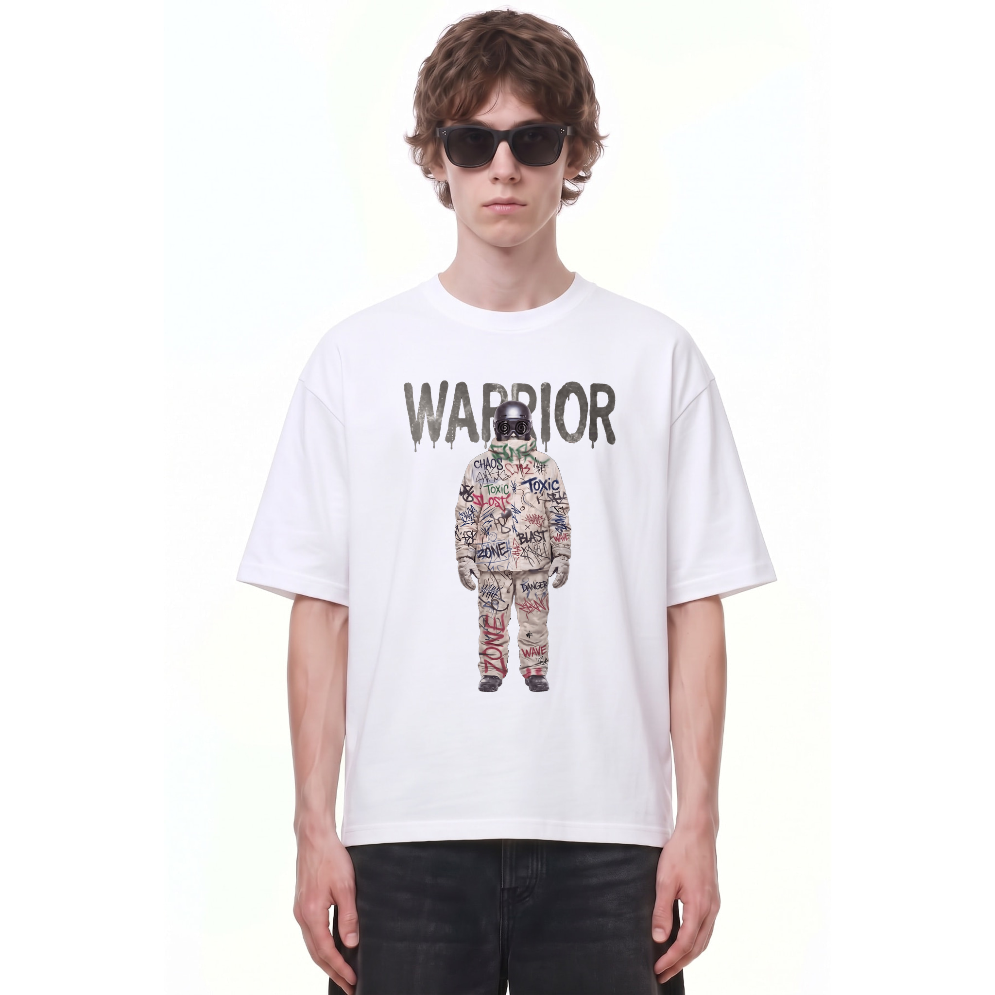 Spiral Warrior Lion Graphic Tee — Cover · Black