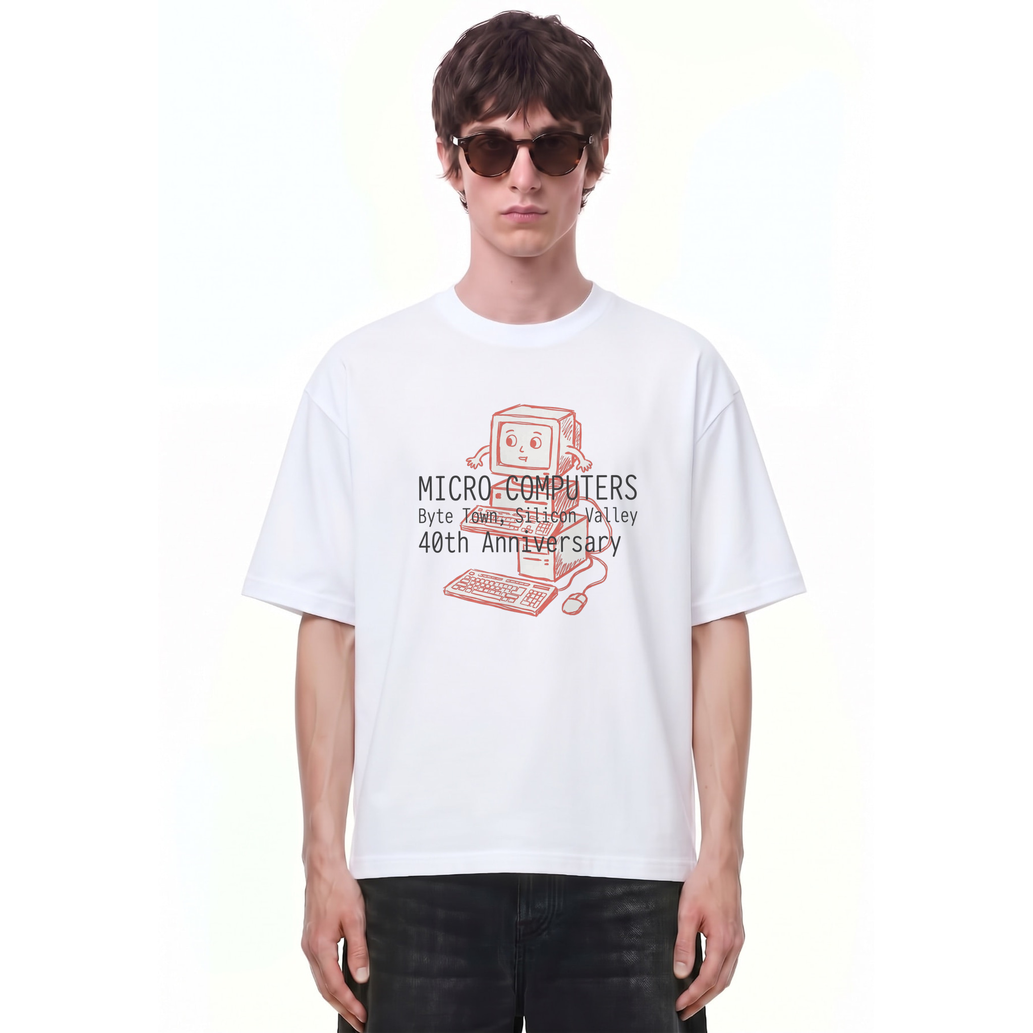 Micro Computers Byte Town Graphic Tee — Cover · Black