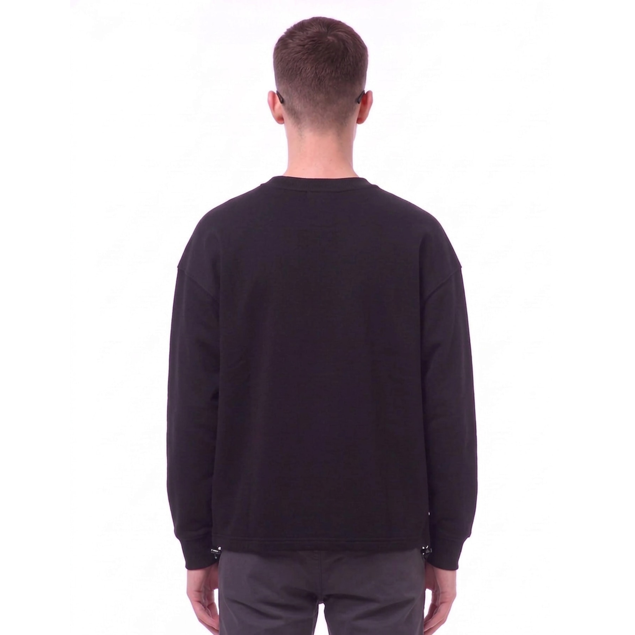 Digital Canvas Graphic Crew Sweatshirt — Back · Black