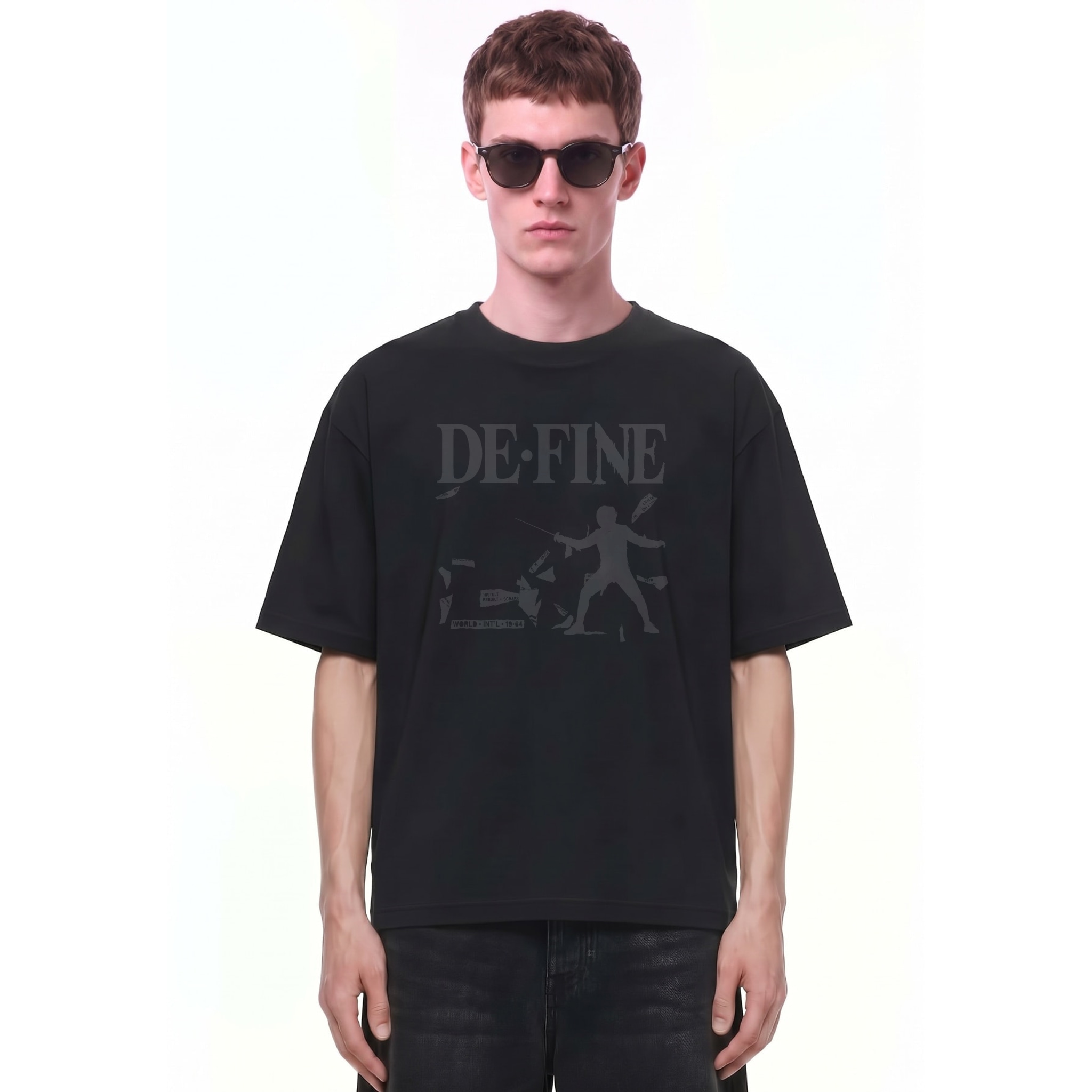 Define World Striker Graphic Tee — Cover · Black