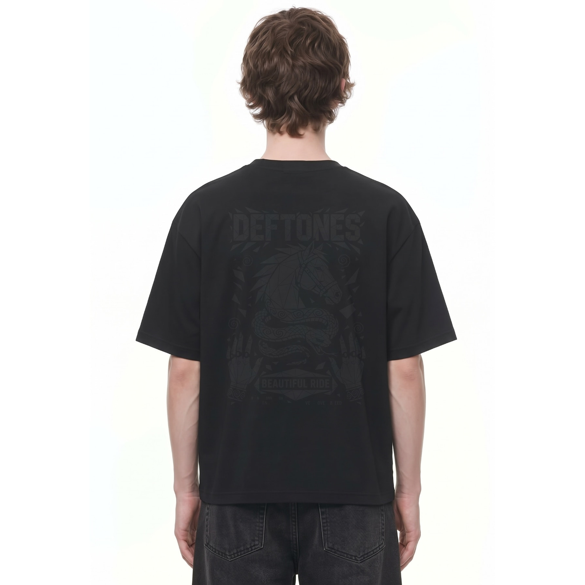 Beautiful Ride Shattered Graphic Tee — Back · Black