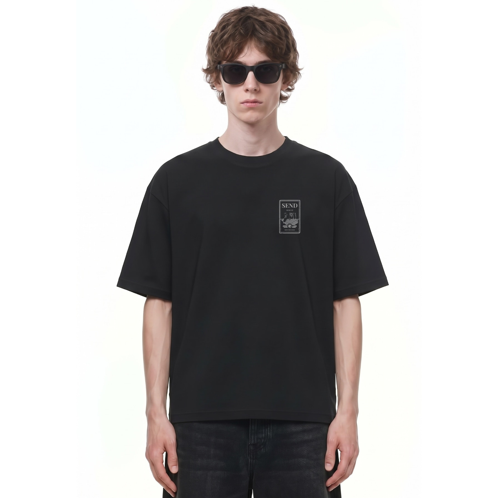 Beautiful Ride Shattered Graphic Tee — Cover · Black